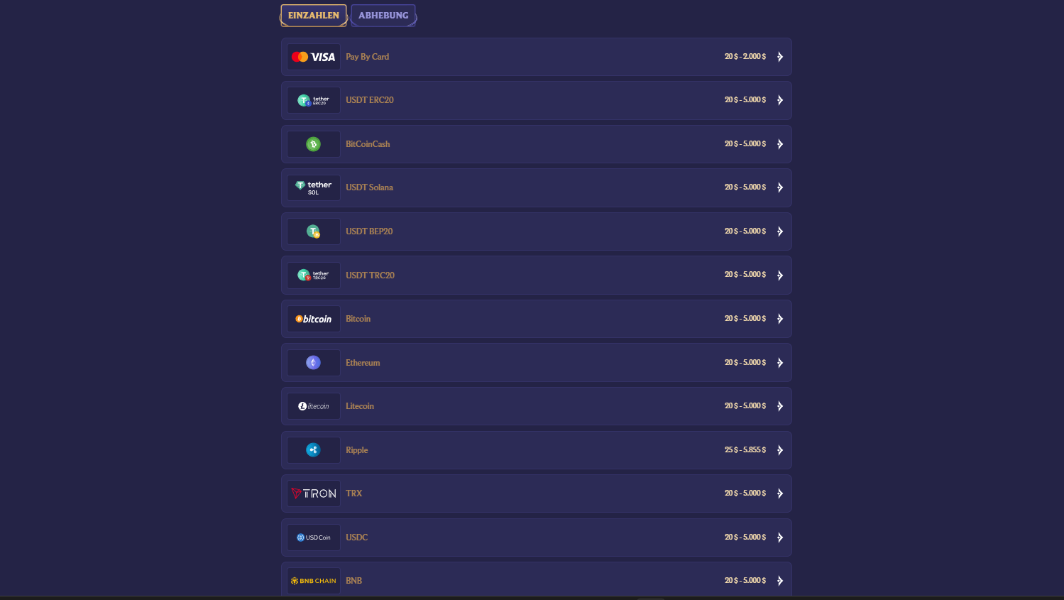 Diva Spin Casino Kryptowährungen